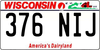 WI license plate 376NIJ