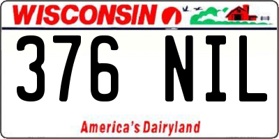 WI license plate 376NIL