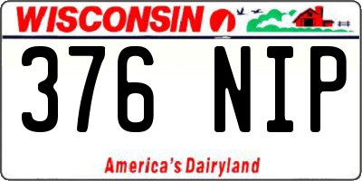 WI license plate 376NIP