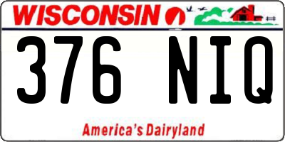 WI license plate 376NIQ