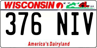 WI license plate 376NIV