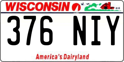 WI license plate 376NIY