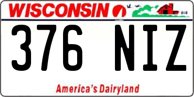 WI license plate 376NIZ