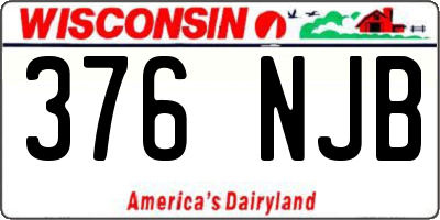 WI license plate 376NJB