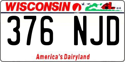 WI license plate 376NJD