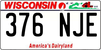 WI license plate 376NJE