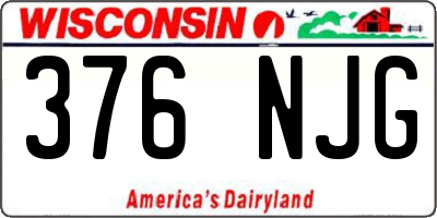 WI license plate 376NJG