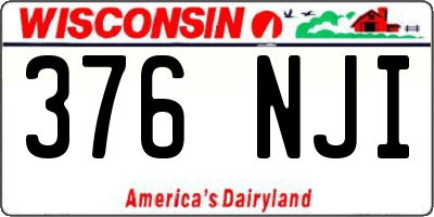 WI license plate 376NJI