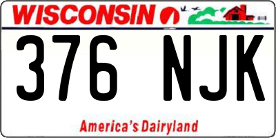 WI license plate 376NJK