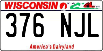 WI license plate 376NJL