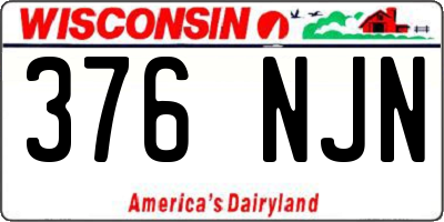 WI license plate 376NJN
