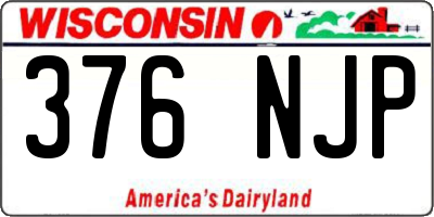 WI license plate 376NJP