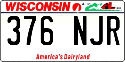 WI license plate 376NJR