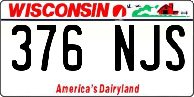 WI license plate 376NJS