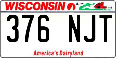 WI license plate 376NJT