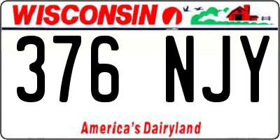 WI license plate 376NJY