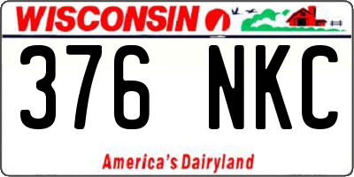 WI license plate 376NKC