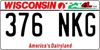 WI license plate 376NKG
