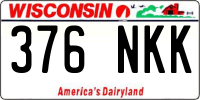WI license plate 376NKK