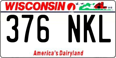 WI license plate 376NKL