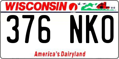 WI license plate 376NKO