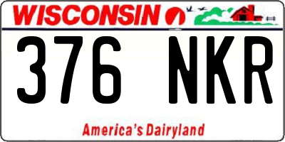 WI license plate 376NKR