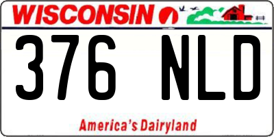 WI license plate 376NLD