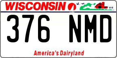 WI license plate 376NMD