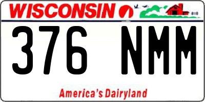 WI license plate 376NMM