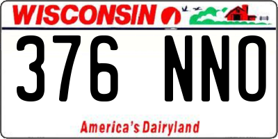 WI license plate 376NNO