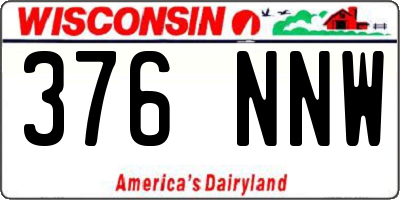 WI license plate 376NNW