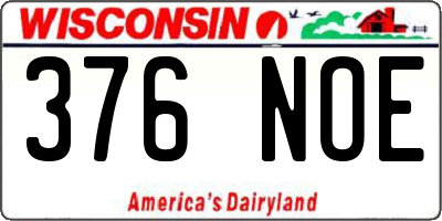 WI license plate 376NOE