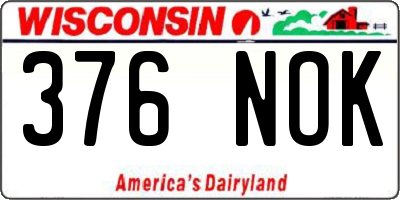 WI license plate 376NOK