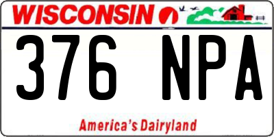 WI license plate 376NPA