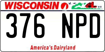 WI license plate 376NPD