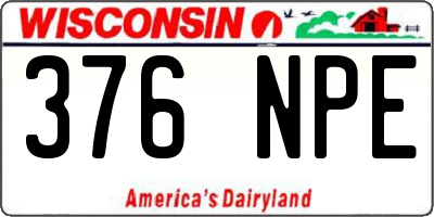 WI license plate 376NPE