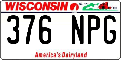 WI license plate 376NPG