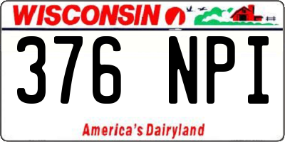 WI license plate 376NPI