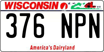 WI license plate 376NPN