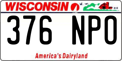 WI license plate 376NPO