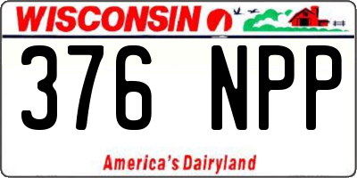 WI license plate 376NPP