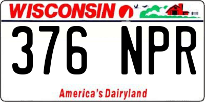 WI license plate 376NPR