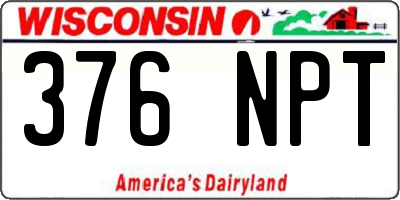 WI license plate 376NPT