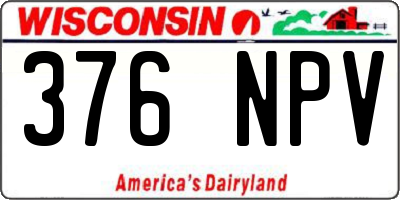 WI license plate 376NPV
