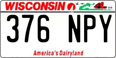 WI license plate 376NPY