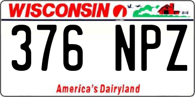 WI license plate 376NPZ