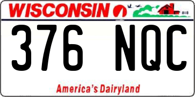 WI license plate 376NQC