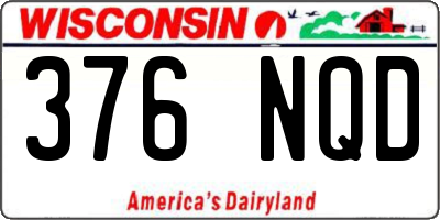 WI license plate 376NQD