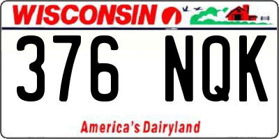 WI license plate 376NQK