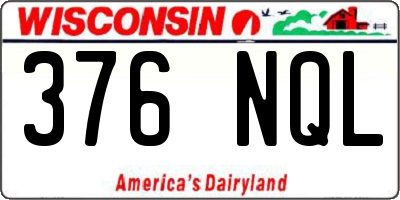 WI license plate 376NQL